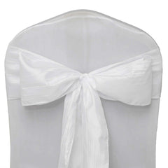 5 Pack Taffeta 6"x106" Chair Sashes White Accordion Crinkle Texture - Stylish Decor for Weddings & Gatherings