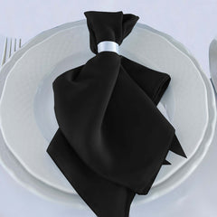 5 Pack Scuba 20"x20" Napkins Black - Durable & Reusable Dinner Napkins for a Polished Tablescape